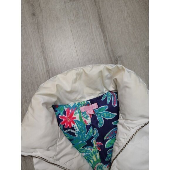 Lilly Pulitzer Syd Puffer Vest Goose Down Floral Lined Womens XS - Picture 6 of 12